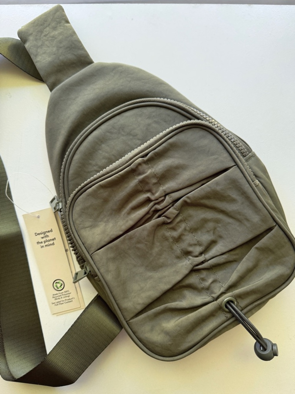 Olive Green Sling Bag - Casual Crossbody